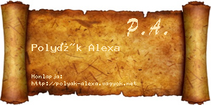 Polyák Alexa névjegykártya